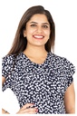 Nifty Soul V Neck Dress With Frill Sleeve