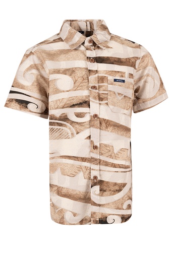 [SB2047] Akamu Boys Shirt Koloha (4, Brown)