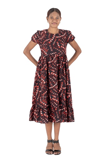 [LD4563] Tribal Ladies Sammi Dress - FB1772 (10, Black/Red)