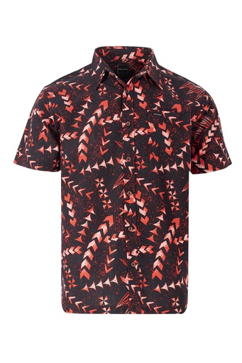 [SS4154] Tribal Origin Mens Bula Shirts - FB1772 (S, Black/Red)