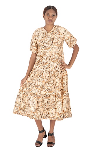 [LD4564] Tribal Ladies Delilah Dress - FB1773 (10, Beige)