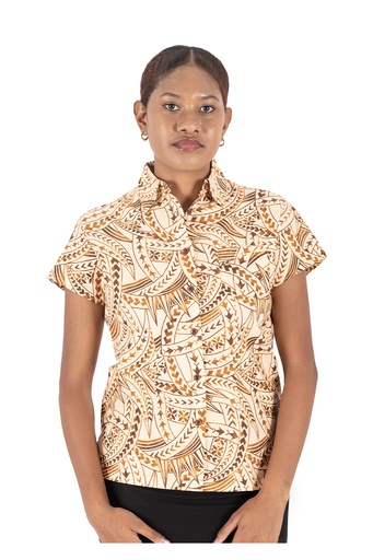 [LW4221] Tribal Origin Ladies Bula Top - FB1773 (8, Beige)