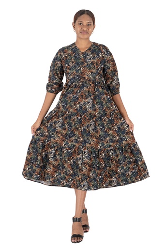 [LD4567] Tribal Ladies Embelia Dress - FB1776 (10, Black/Nude)