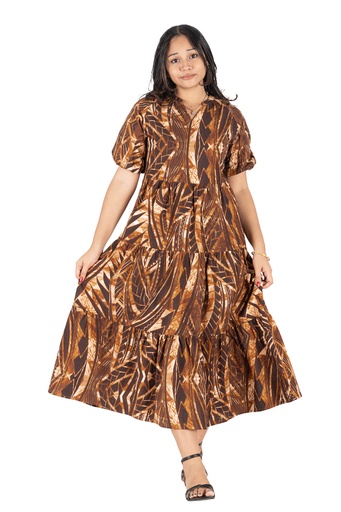 [LD4613] Akamu Delilah Dress Ovini (10, Brown)