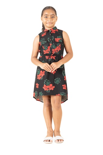 [LG1953] Senitoa Girls Kelena Dress Elita (4, Black)