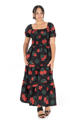 [LD4617] Senitoa Bella Smocking Dress Elita (10, Black)