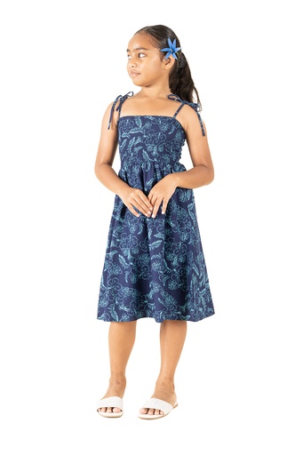 [LG1954] Senitoa Girls Bella Dress Iowana (4, Navy)