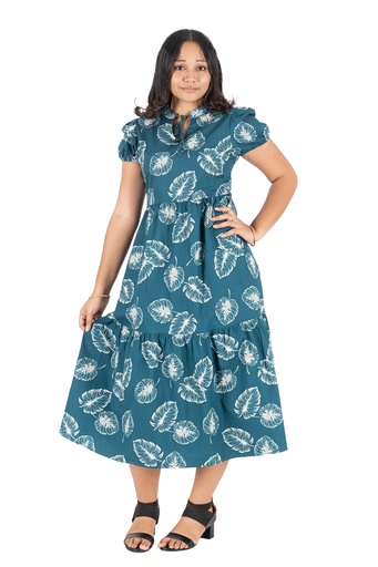[LD4622] Senitoa Palle Dress Malie (10, Deep Lake)