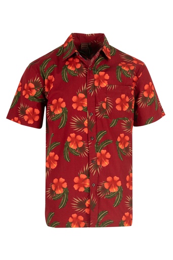 [SS4223] Senitoa Mens Shirt Nanise (S, Maroon )