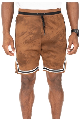 [SM1234] Dark Mens Shorts - Lichen (S, Brown)