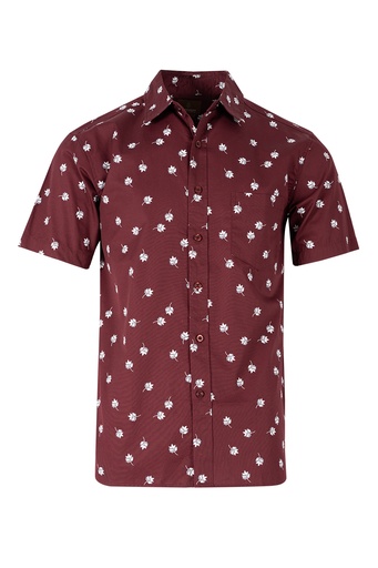 [SS4257] Woodgreen Mens Straight Bottom Shirt -Westley (S, Burgundy)