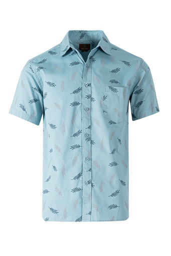 [SS4258] Woodgreen Mens Straight Bottom Shirt - Calla (S, Storm Blue)