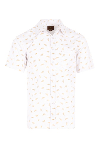 [SS4262] Woodgreen Mens Straight Bottom Shirt - Clover (S, White)