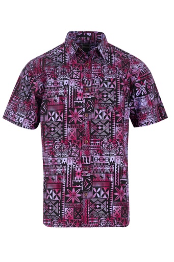 [SS4226] Tribal Origin Mens Bula Shirt - FB1803 (S, Navy/Blue)