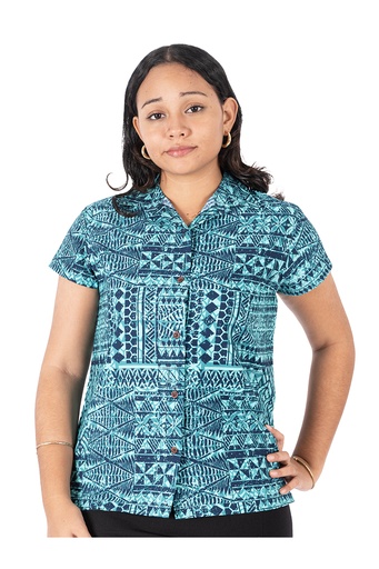 [LW4247] Tribal Origin Ladies Bula Top - FB1804 (8, Jade)