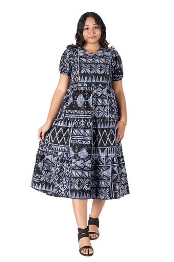 [LD4628] Tribal Origin Ladies Sidra Dress - FB1805 (10, Black/Gray)