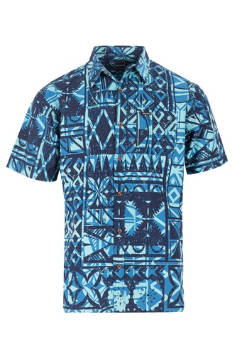 [SS4228] Tribal Origin Mens Bula Shirt - FB1805 (S, Blue)
