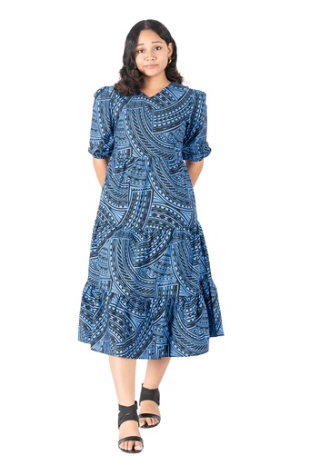 [LD4632] Tribal Origin Ladies Lili Dress - FB1811 (10, Blue)