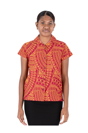 [LW4263] Tribal Origin Ladies Bula Top - FB1811 (8, Blue)