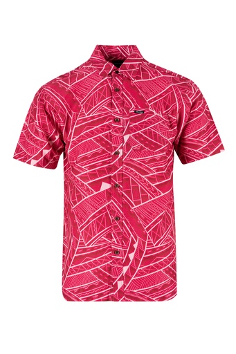 [SS4274] Tribal Mens Bula Shirt- FB1794 (S, Pink)