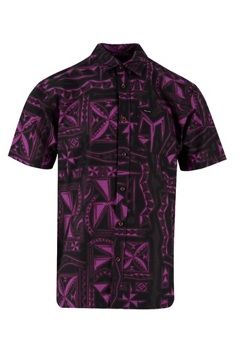 [SS4276] Tribal Mens Bula Shirt- FB1796 (S, Purple)