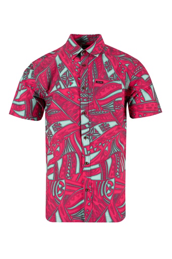 [SS4277] Tribal Mens Bula Shirt FB1797 (S, Pink)
