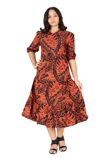 [LD4686] Tribal Origin Ladies Lili Dress FB1798 (10, Rusty Red)