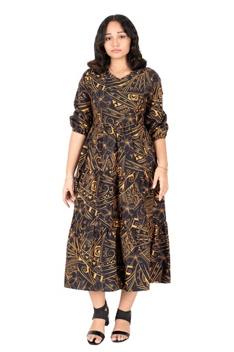 [LD4683] Tribal Origin Ladies Embelia Dress FB1795 (Black, 10)