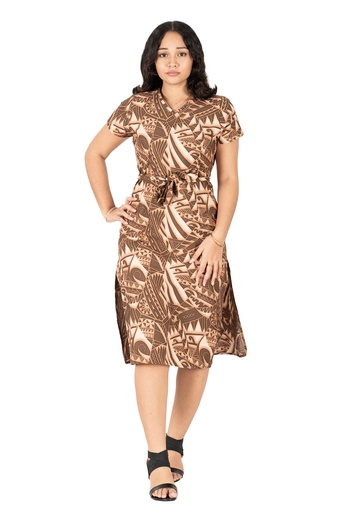 [LD4687] Tribal Origin Ladies Rivi Dress FB1800 (10, Brown)