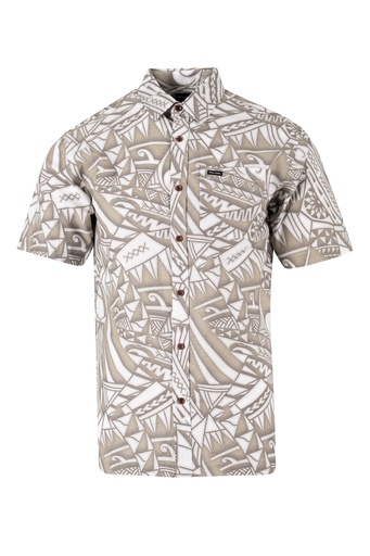 [SS4279] Tribal Mens Bula Shirt FB1800 (S, White)