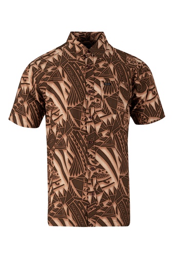 [SS4279] Tribal Mens Bula Shirt FB1800 (S, Brown)