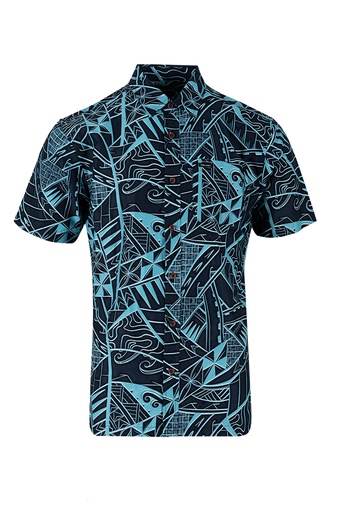 [SS4280] Tribal Origin Mens Bula Shirts - FB1801 (S, Blue)