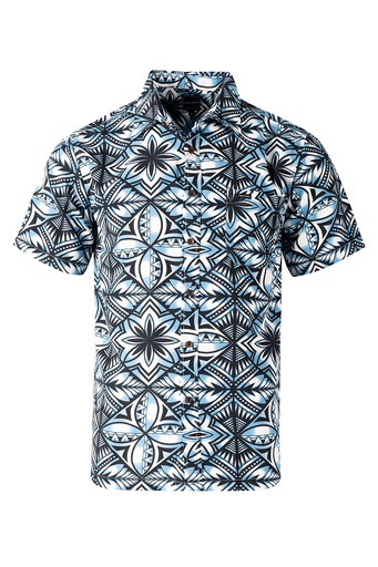 [SS4319] Tribal Origin Mens Bula Shirt- Bitu (S, Black)