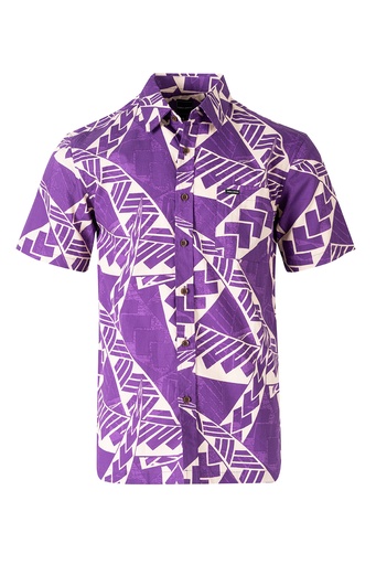 [SS4325] Tribal Origin Mens Bula Shirt- Fearfiou (S, Purple)