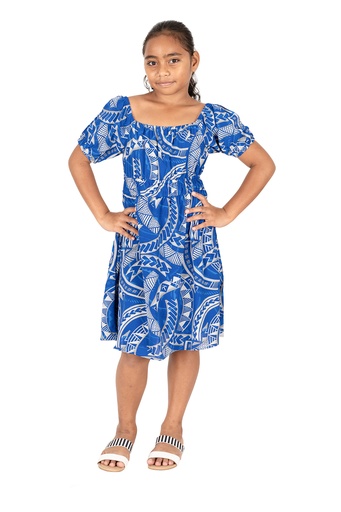 [LG2016] Tribal Origin Girls Mylie Dress- Kovia (2, Blue/Grey)