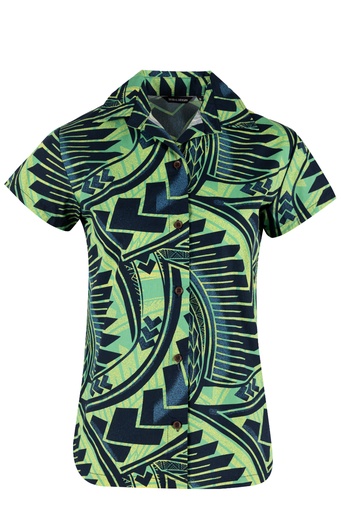 [LW4457] Tribal Origin Ladies Bula Top- Pesi (8, Blue/Lime)