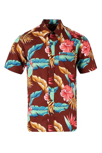 [SS4390] Senitoa Mens Bula Shirt- FB1788 (S, Maroon )