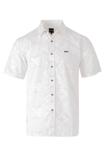 [SS4321] Tribal Origin Mens Bula Shirt- Yasa 1 (S, White)