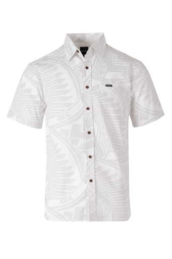 [SS4327] Tribal Origin Mens Bula Shirt- Pesi (S, White)