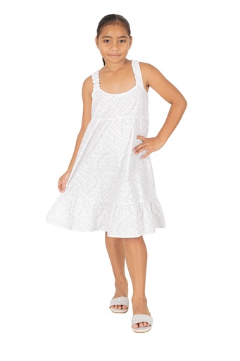 [LG2018] Tribal Origin Girls Eleena Dress- Matana (2, White)