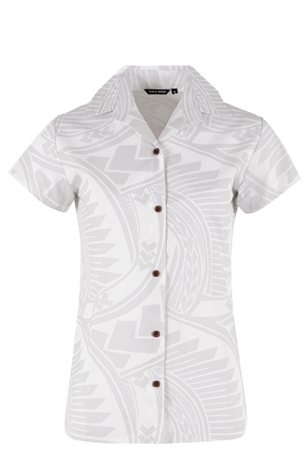 [LW4457] Tribal Origin Ladies Bula Top- Pesi (8, White)