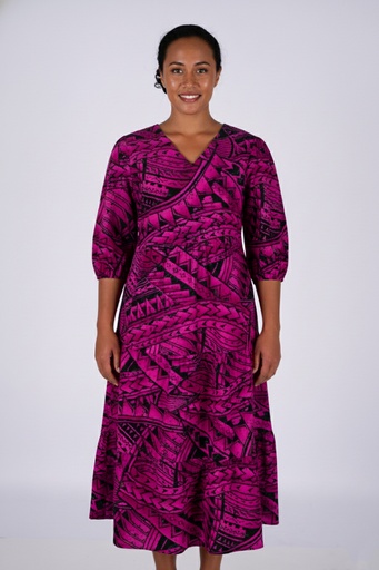 [LD5164] Tribal Origin Ladies Lili Dress- FB1869 (10, Pink/Black)