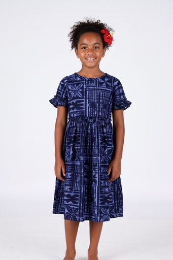 [LG2053] Tribal Origin Girls Fillipa Dress FB1872 (2, Purple/Black)