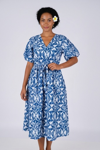 [LD5170] Tribal Origin Nyrah Dress FB1877 (10, Blue/White)