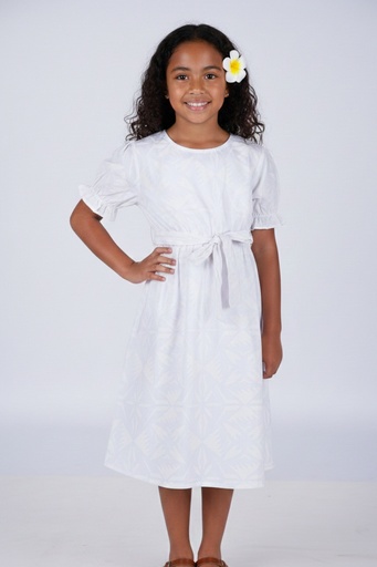 [LG2057] Tribal Origin Girls Rylee Dress FB1877 (2, White Wax)