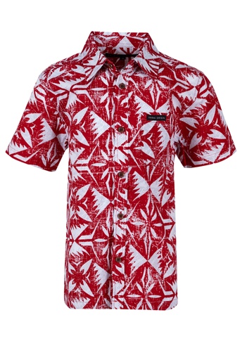 [SB2102] Tribal Origin Boys Bula Shirt FB1877 (2, Red/White)