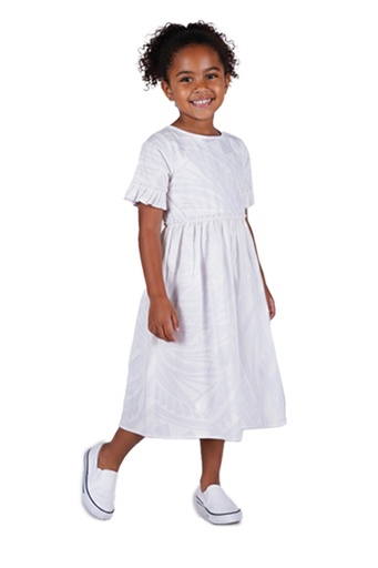 [LG2060] Tribal Origin Girls Fillipa Dress FB1881 (2, White Wax)
