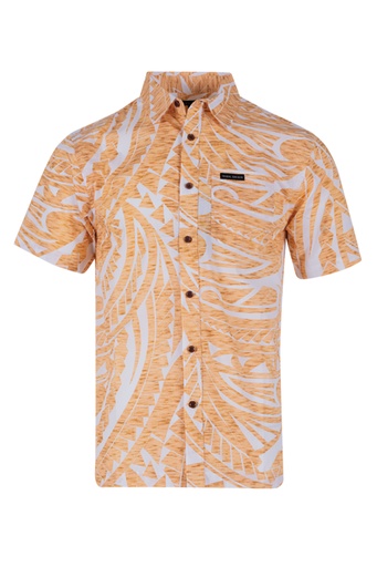 [SS4471] Tribal Origin Mens Bula Shirt FB1881 (S, White/Beige)