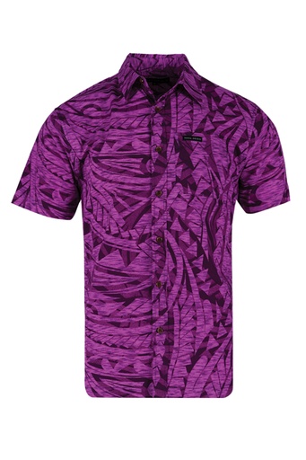 [SS4471] Tribal Origin Mens Bula Shirt FB1881 (S, Purple)