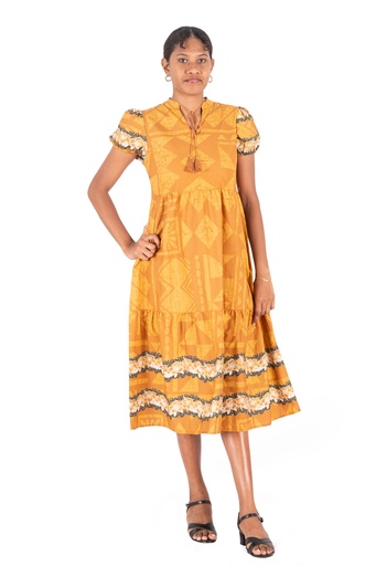 [LD4561] Tribal Origin Palle Dress FB1779 Takea (10, Brown)